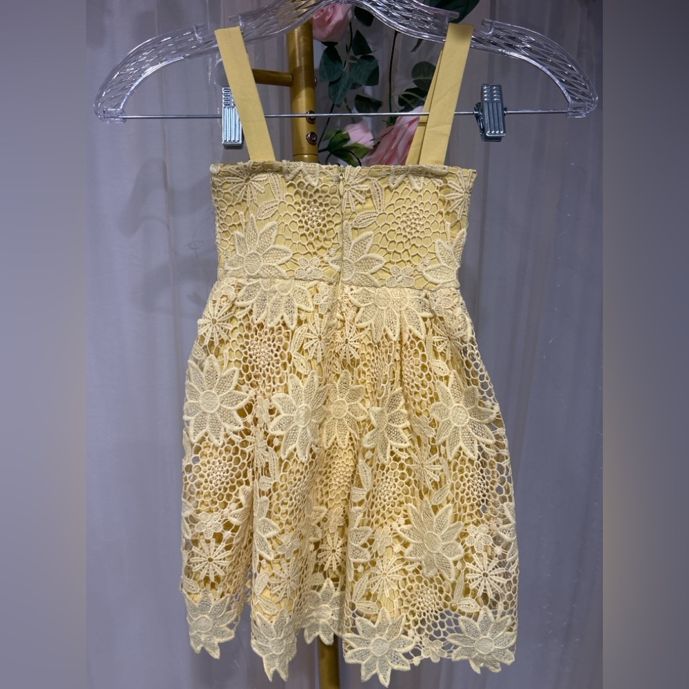 Aqua Girl Yellow Lace Dress Girls 4/5 XXS NWT - Picture 2 of 4